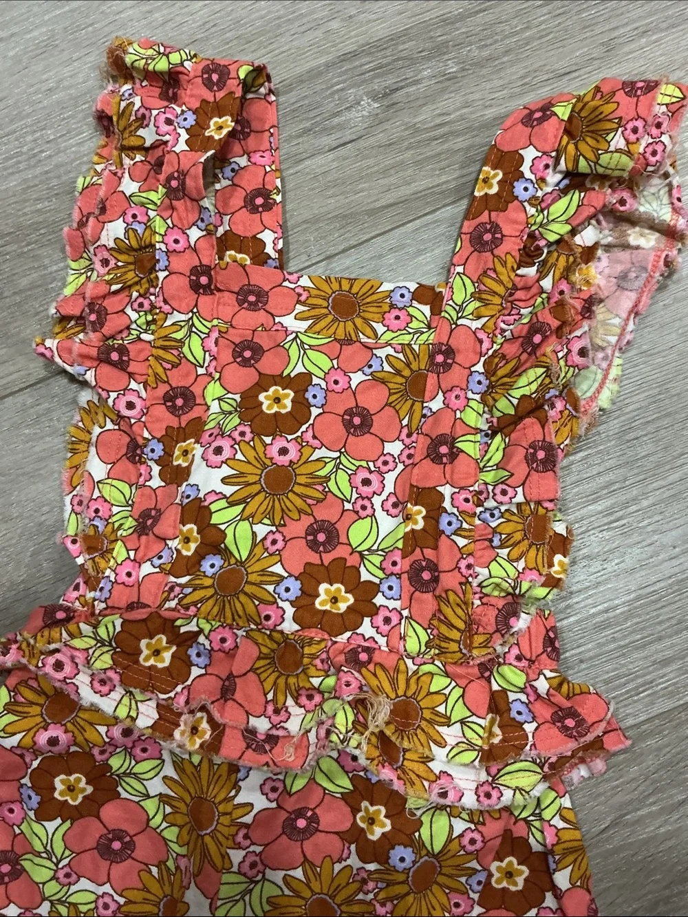 Carter's Pink Tank Bodysuit & Floral Ruffle Romper Set(wonder nation)